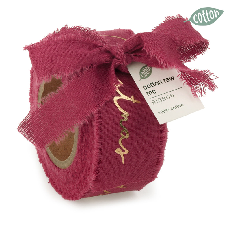 Nastro Cotone Sfrangiato Merry Xmas