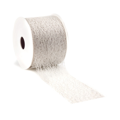 Nastro a rete crispy lurex argento 2