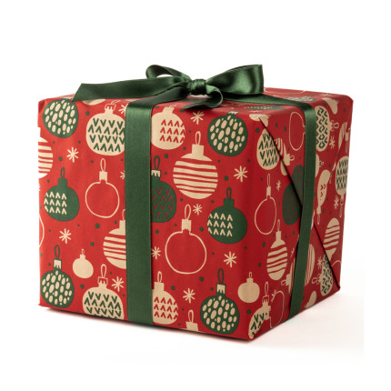 Bobina Carta Regalo Kraft Sfere Natale