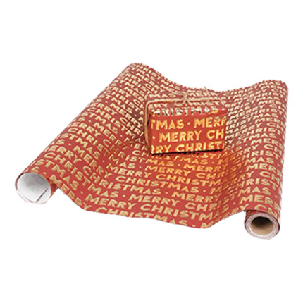 Bobina Carta Regalo Con Scritte Merry Christmas Oro