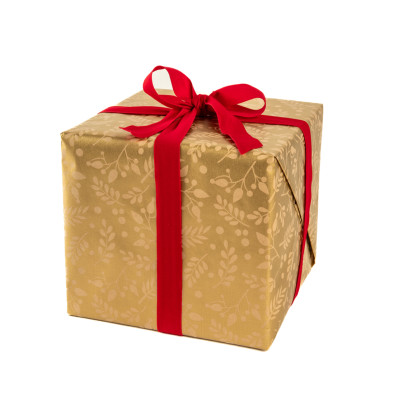 Bobina Carta Regalo  Kraft Vischio Oro