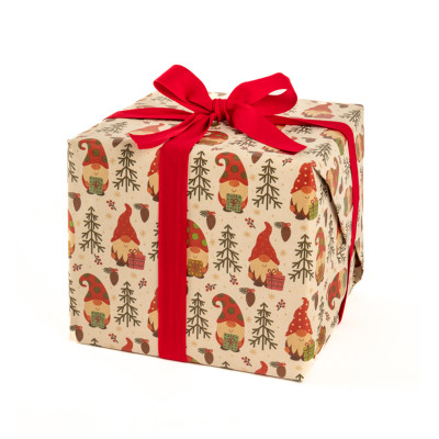 Bobina Carta Regalo Kraft Gnomi Natale