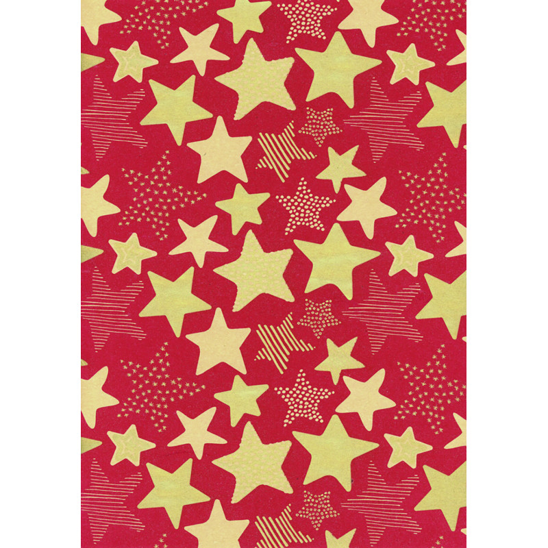 Bobina Carta Regalo Kraft Stelle Oro