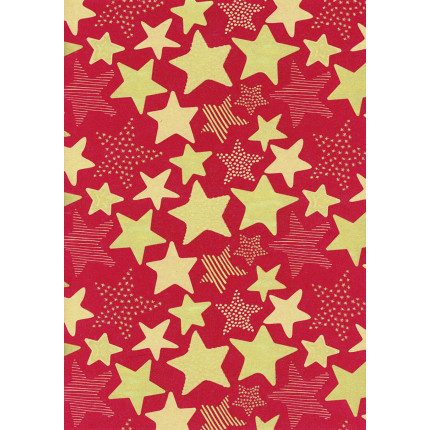 Bobina Carta Regalo Kraft Stelle Oro