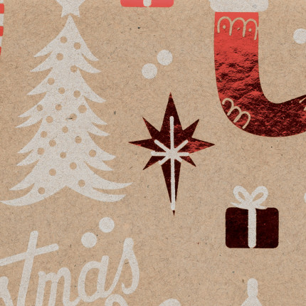 Carta Regalo Metal Kraft Natalizia (10 Fogli)