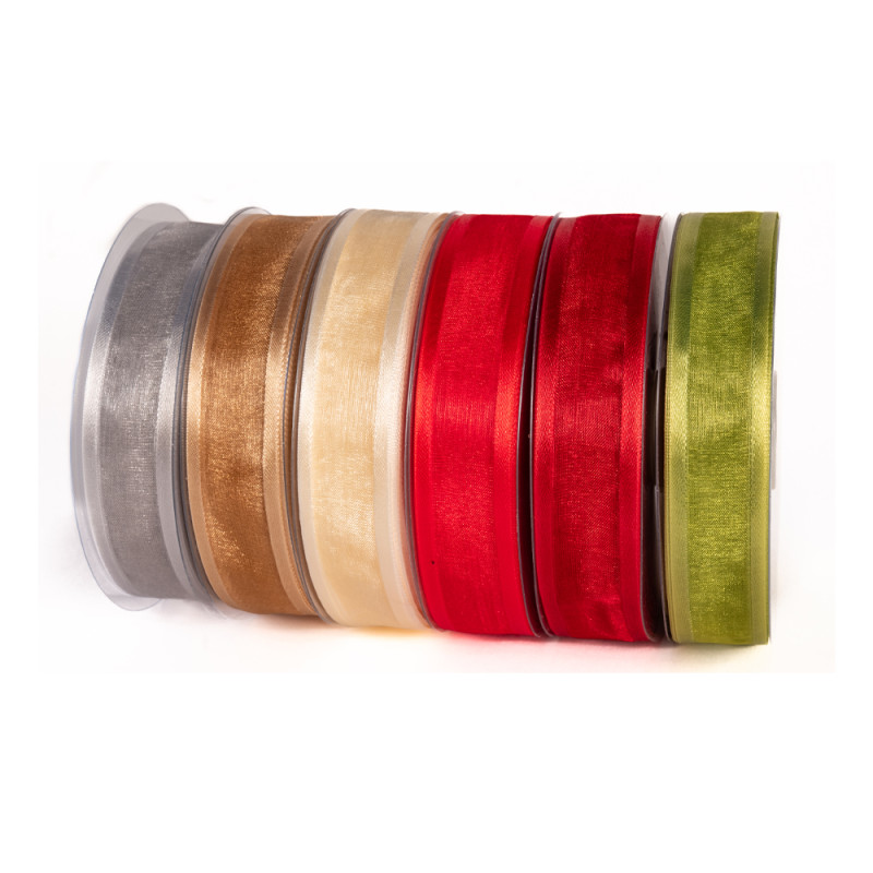 Nastro organza con bordi in raso