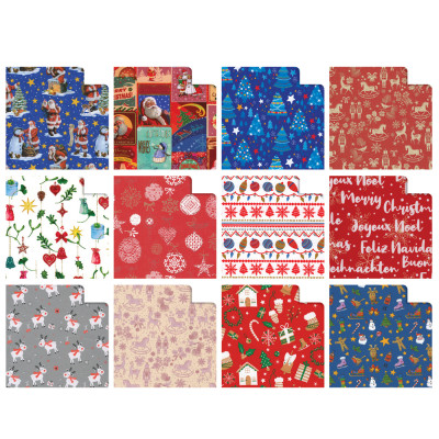 Bobina in carta raso fantasia Natale