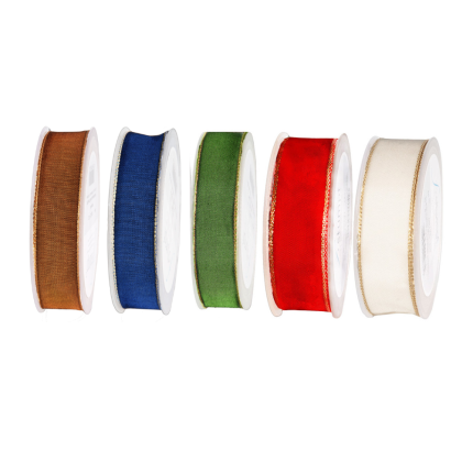 Nastro Raso Bordo Oro Animato