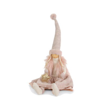 Bimba Seduta Con Vestito Rosa 75cm