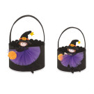 Cestino Nero Con Streghetta Viola