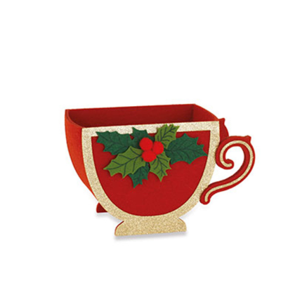 Contenitore Tazza in Feltro Rossa