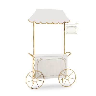 Carretto Espositivo Bianco e Oro 213cm