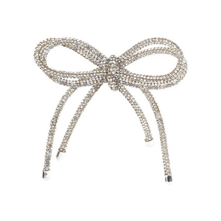 Fiocco Argento con Strass 13cm