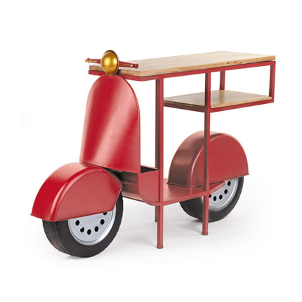 Scooter Rosso con Due Ripiani 140cm