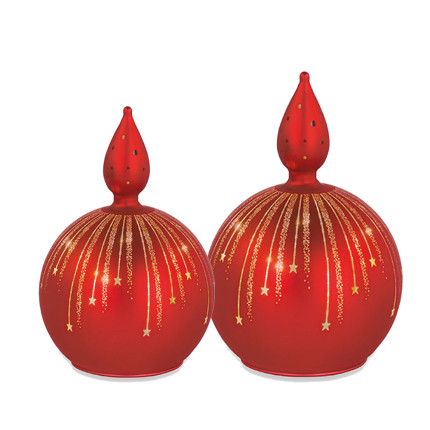 Candela Sfera Rossa con Led