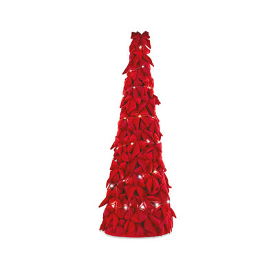 Albero con Fiocchi in Velluto Rosso 126cm