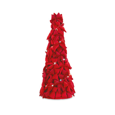 Albero con Fiocchi in Velluto Rosso 86cm