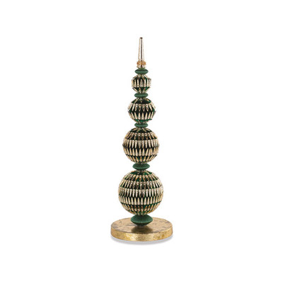 Decorazione da Appoggio in Velluto Verde e Oro