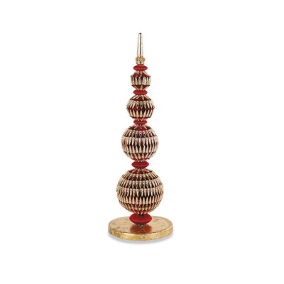 Decorazione da Appoggio in Velluto Bordeaux e Oro 40cm