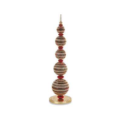 Decorazione da Appoggio in Velluto Bordeaux e Oro 60cm