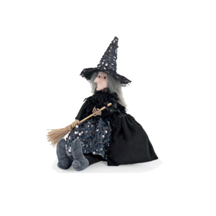 Befana Seduta con Sacco e Paiettes