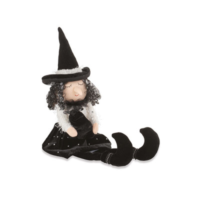 Befana Seduta in Velluto Nero