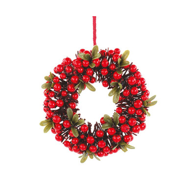 Coroncina Bacche Rosse 20cm