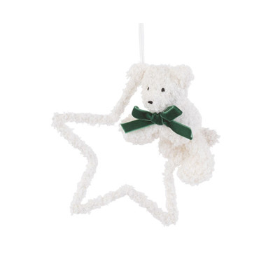 Stella Pendente con Orsetto Bianco di Peluche