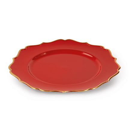 Sottopiatto Natalizio Rosso con Bordo Oro Sottopiatto Natalizio Rosso con Bordo Oro