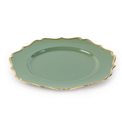 Sottopiatto Natalizio Verde con Bordo Oro