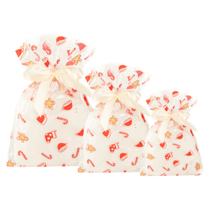 Buste con Soffietto Xmas Party in Polipropilene (50 pezzi)