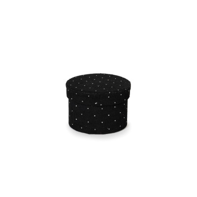 Scatola Mini Mistery in Tessuto Nero con Strass