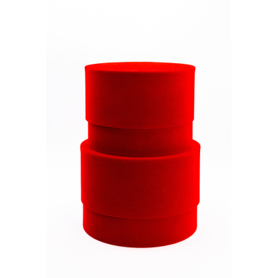 Scatola Tonda in Velluto Rosso