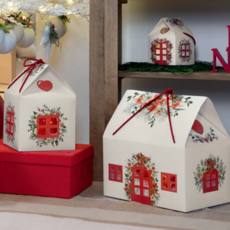Portapanettone Casetta White House con Cordini