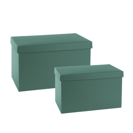 Scatola Rettangolare con Coperchio Fibra Verde