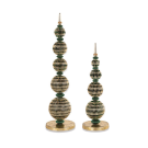 Decorazione da Appoggio in Velluto Verde e Oro