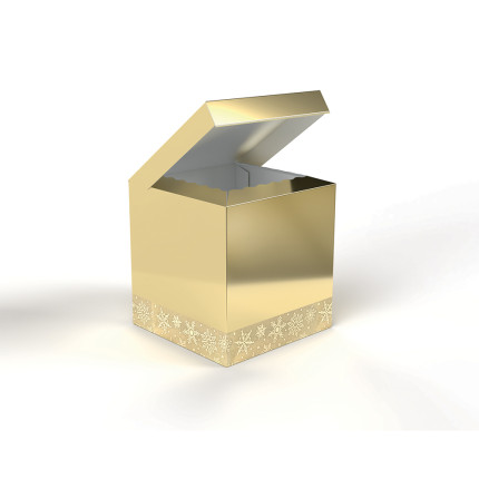 Scatola pieghevole in cartoncino oro