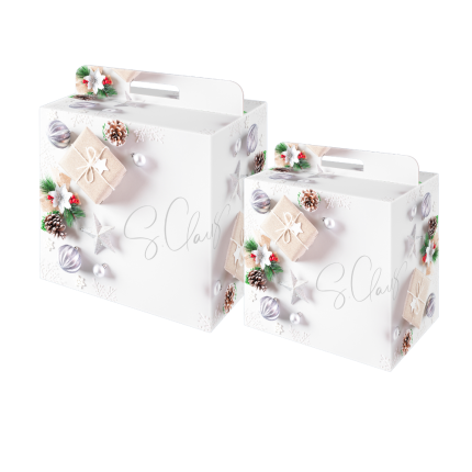 Scatola Portapanettone e Bottiglia Santa Claus