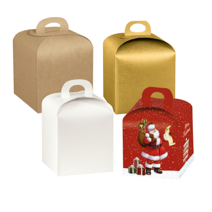 Porta Mini Panettone con Manico 100Gr Porta Mini Panettone con Manico 100Gr