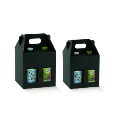 Mini Box per 4 Birre Kraft Nero