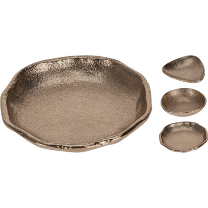 Piattino in Alluminio Oro Puntellato 9cm