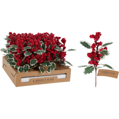 Ramo Bacche e Agrifoglio 30cm
