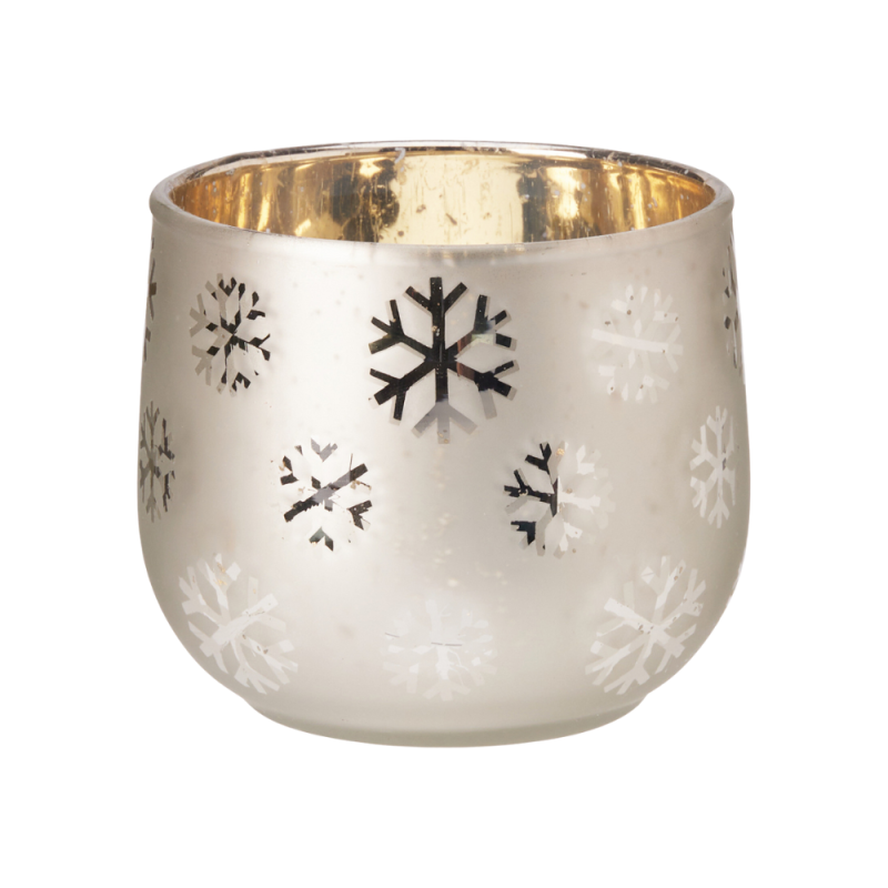 Porta T-Light in Vetro Argento