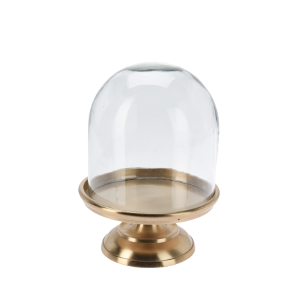 Alzata Oro con Cloche in Vetro