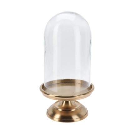 Alzata Oro con Cloche in Vetro