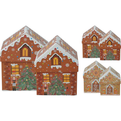 Set Scatole Casetta Natalizie (2 Pezzi)