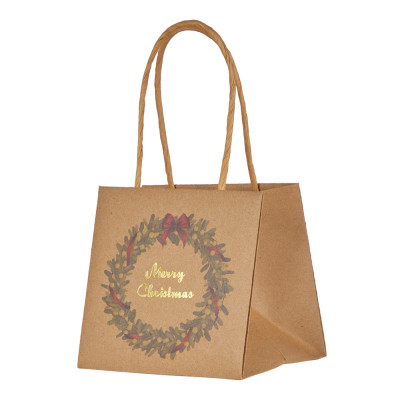 Sacchetto Avana Merry Christmas con Ghirlanda