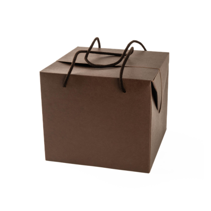 Scatola per Panettone Marrone con Cordini 1KG Scatola per Panettone Marrone con Cordini 1KG