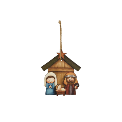 Pendente Presepe in Legno (6 Pezzi)