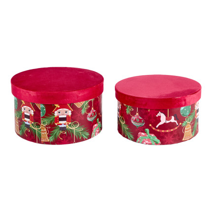 Scatola Fantasia Natalizia Schiaccianoci Coperchio Velluto Scatola Fantasia Natalizia Schiaccianoci Coperchio Velluto